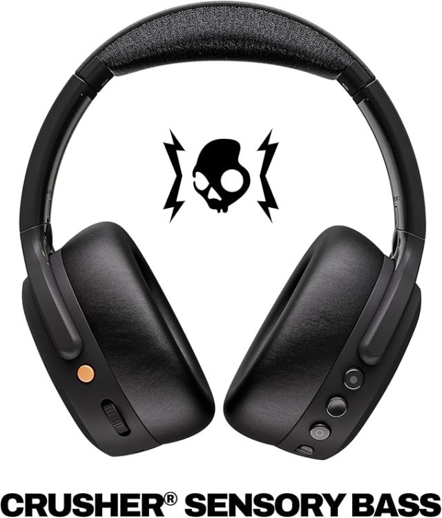 Crusher ANC 2 Bluetooth Noise Cancelling Wireless Headphones/50 Hours Battery/Extra Bass Tech/Use With Android And iPhone/Microphone True Black