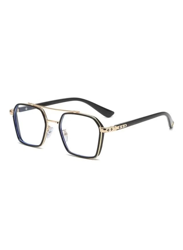 Retro Double Bridge Aviator Clear Lens Glasses